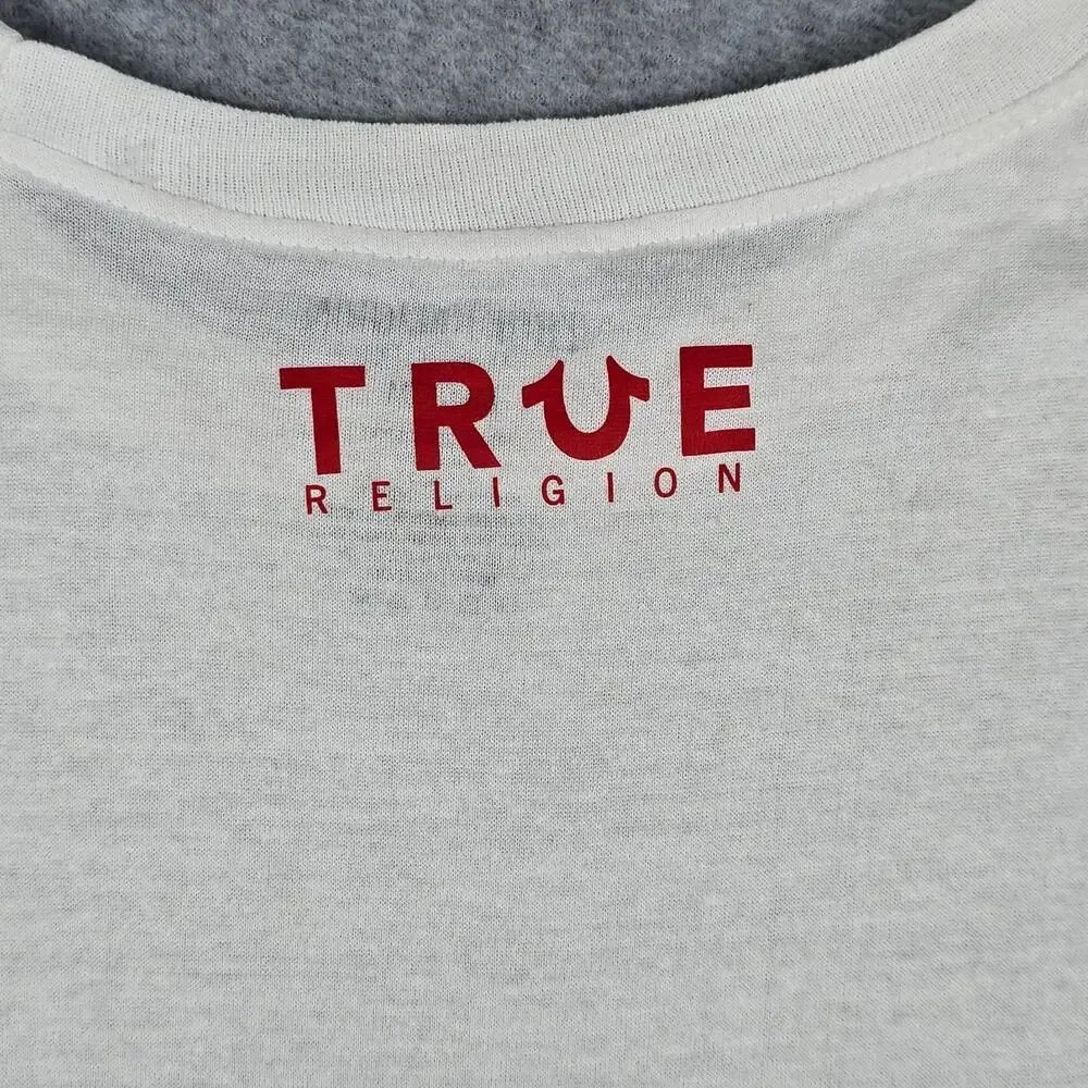 True Religion Medium White Short Sleeve Logo T Shirt